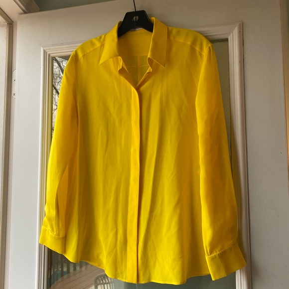 Givenchy Vibrant Yellow Silk Crepe Button Down - Picture 2 of 9